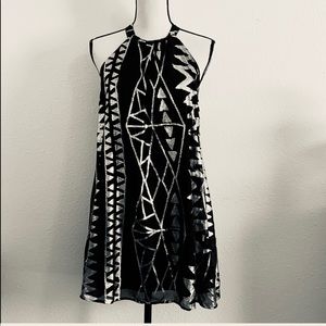 one clothing Black/Silver Trapeze Dress